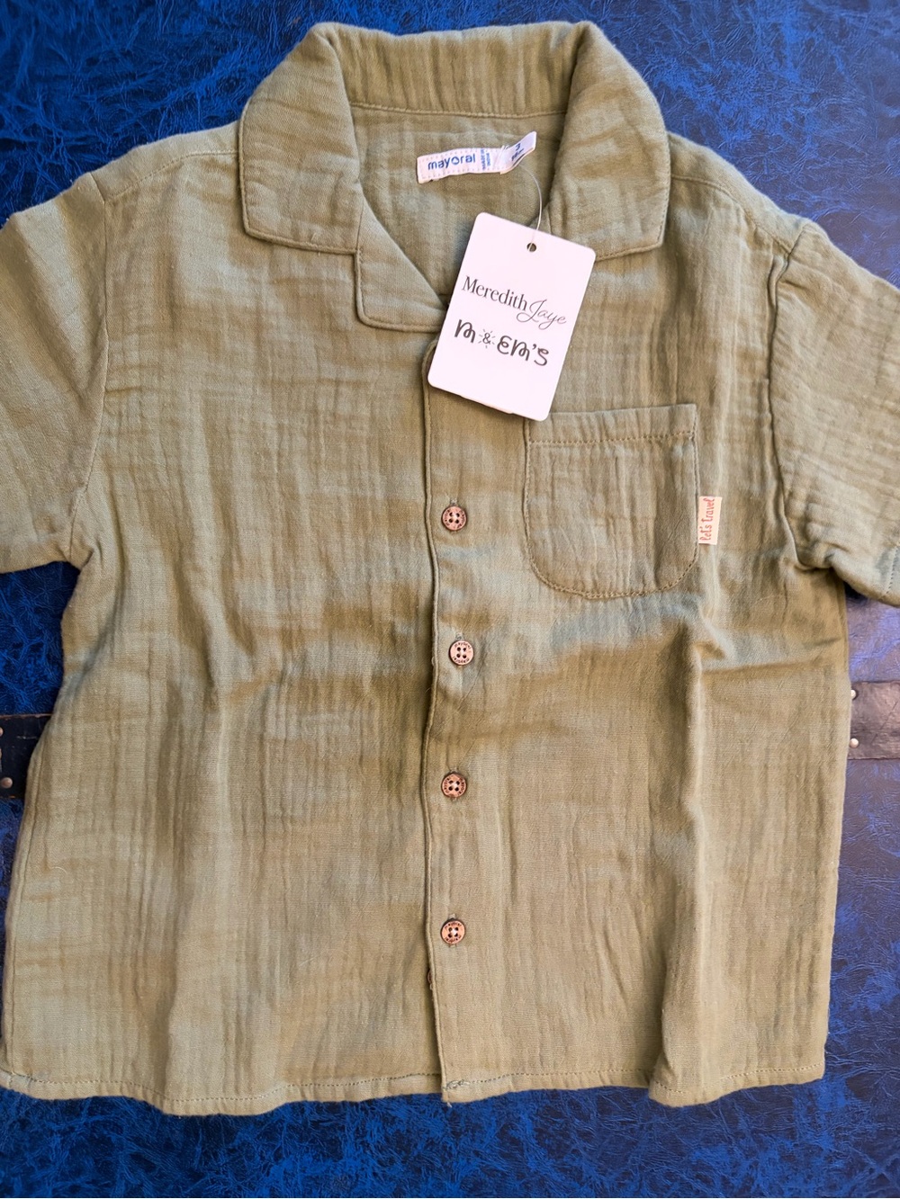 Mayoral Olive Green Lightweight Button-Down Shirt